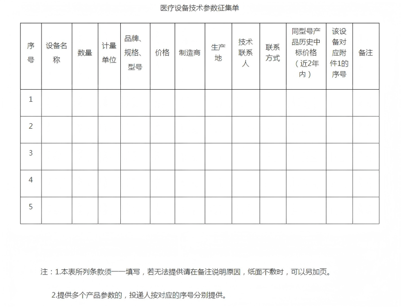 南丹县人民医院采购医疗设备参数征集公告